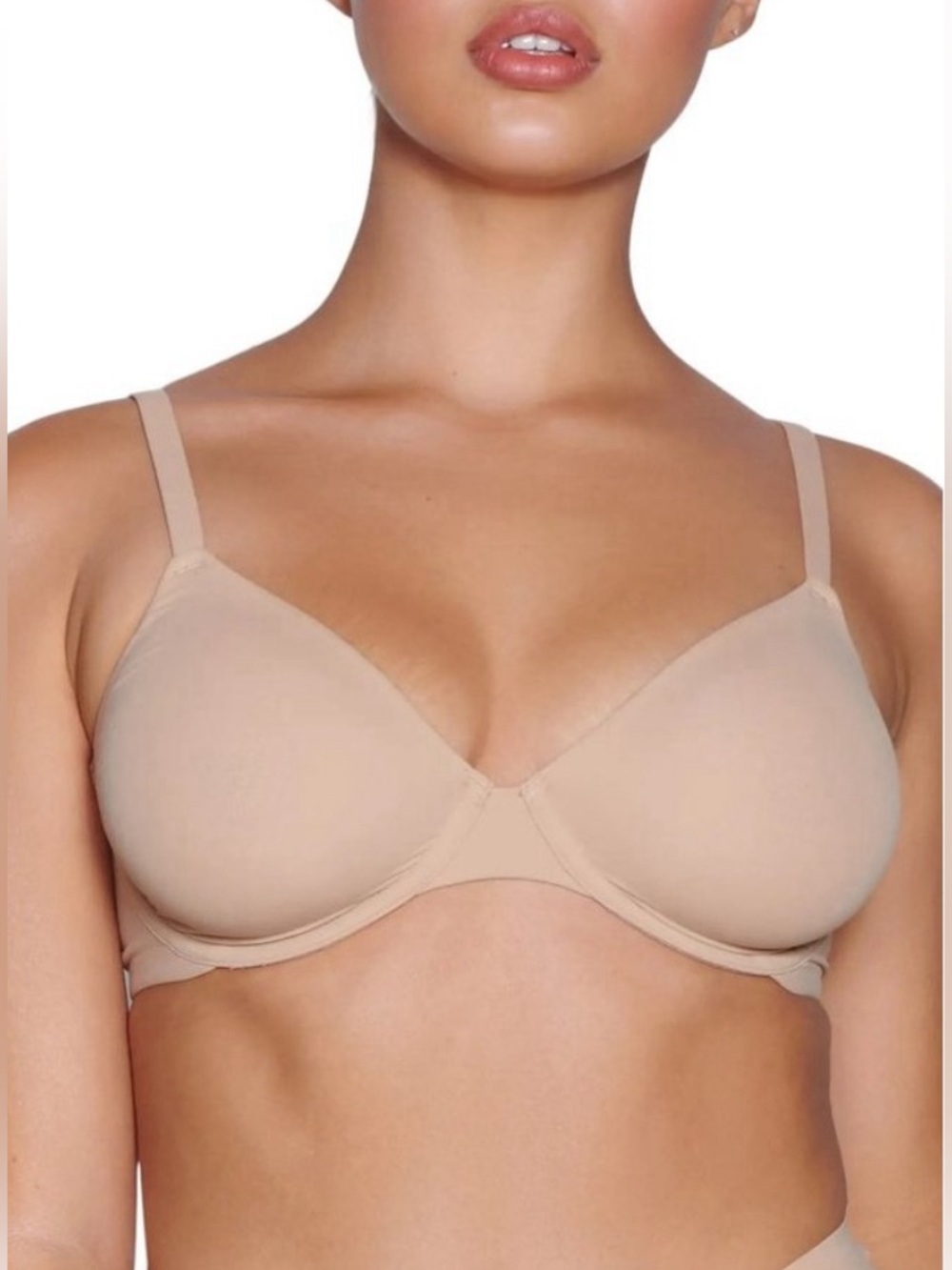 SKIMS Mesh Underwire Bra Clay Tan Nude Sheer Unlined BR-UWR-0234 Size 38B NEW